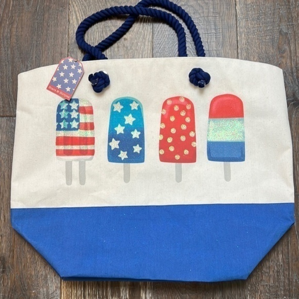 Stars & Stripes - ‘Patriotic Popsicles’ Large Tote. NWT